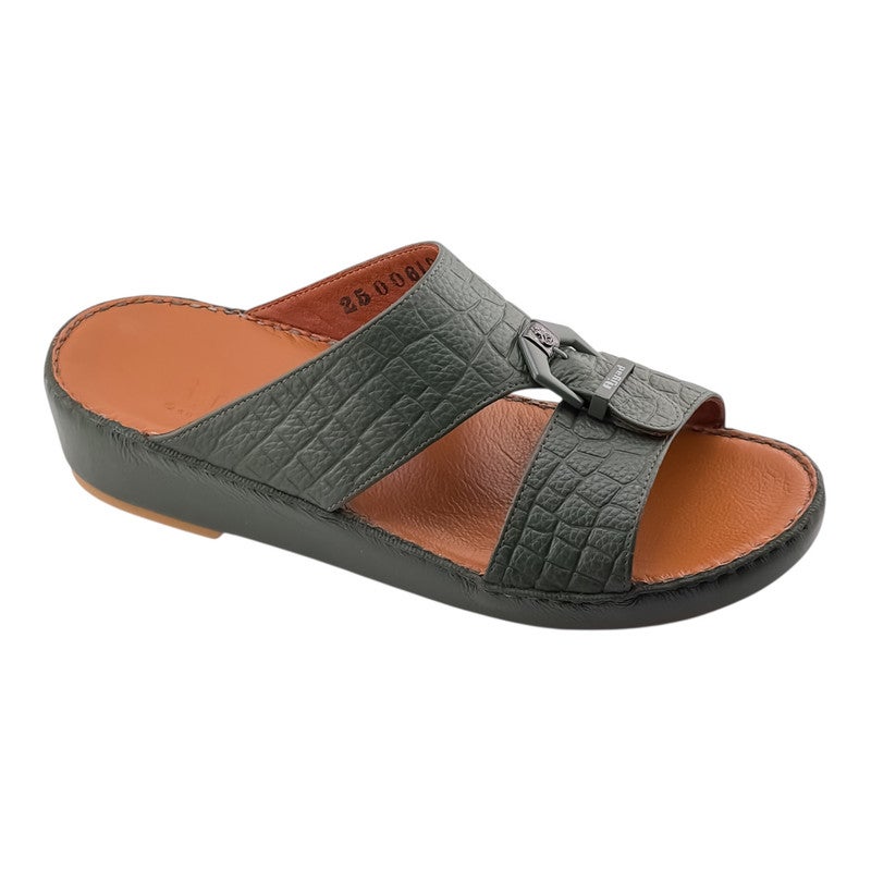 AJYAD Handmade Arabic Sandals For Men | Outdoor Mens Slippers | Everyday Flip Flops Open Toe | Arabic Genuine Shamwa Leather | New Design | Tan Footbed | Comfortable & LightWeight - Image 1